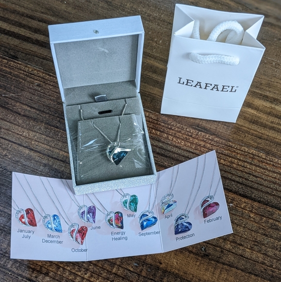 NWT Silver Infinity Birthstone Heart Pendant Necklace - Picture 2 of 5